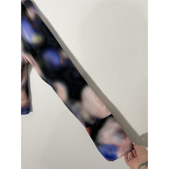 NWT Topshop Satin Tie Dye Shirt In Multi Size 6 - Picture 6 of 15